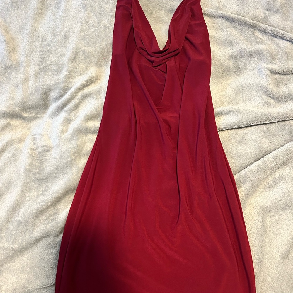 h.i.p. Red Plunge Slip Dress for Cocktail